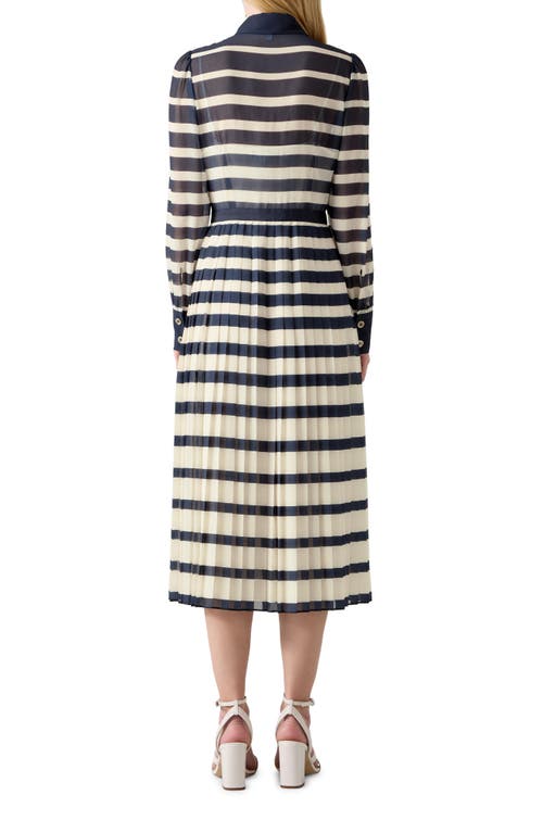 Shop Lk Bennett Tallis Stripe Shirtdress In Navy Multi