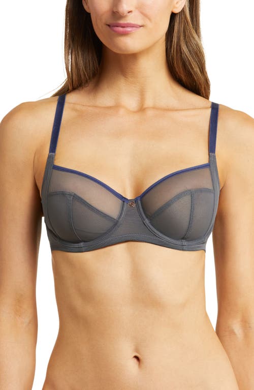 Shop Skarlett Blue Spellbound Underwire Full Coverage Bra In Black Sand/blue