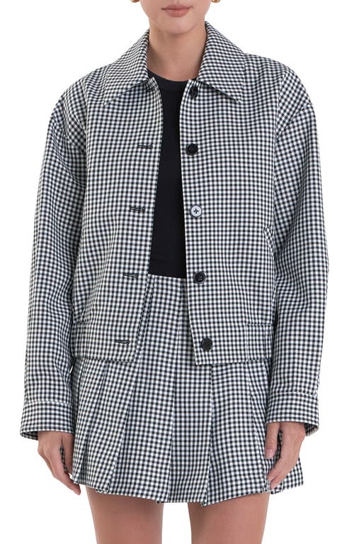 English Factory Gingham Check Jacket In Black