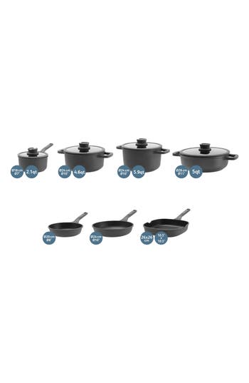 Berghoff Stone 11-piece Nonstick Cookware Set In Black