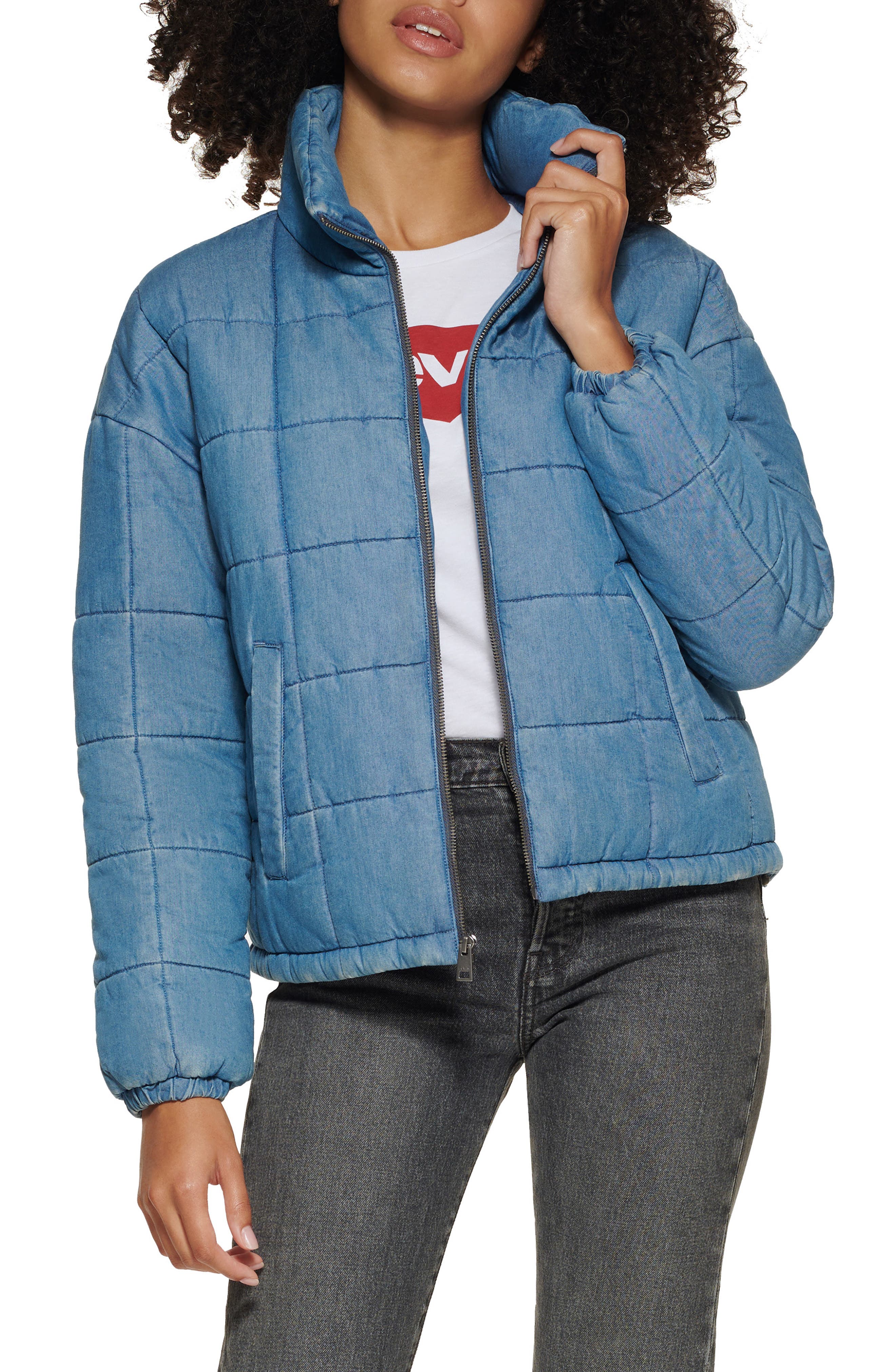 levi's cropped puffer jacket