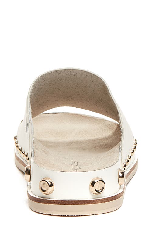 Kelsi Dagger Brooklyn Squish Studded Slide Sandal In Bright White Leather