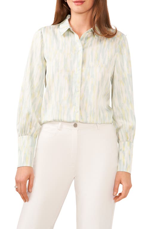 halogen(r) Print Button-Up Shirt Fresh Mint at Nordstrom