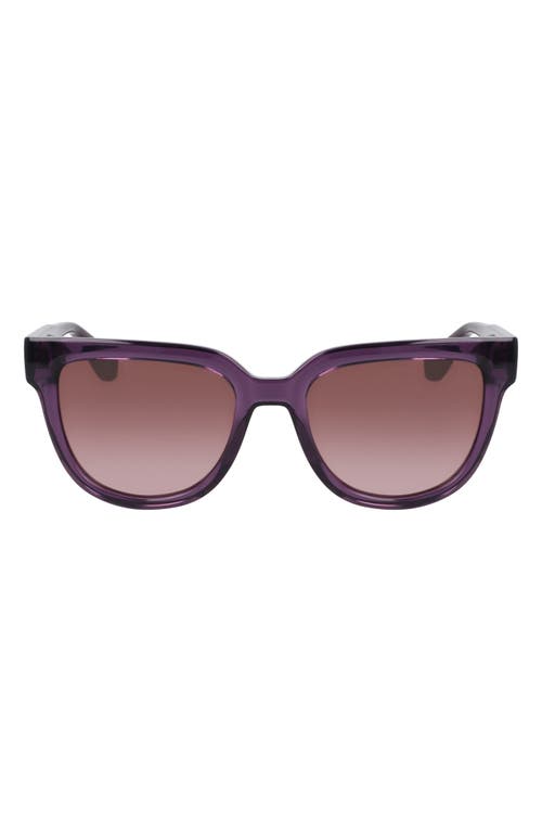 Longchamp Le Pliage 52mm Round Sunglasses In Transparent Plum