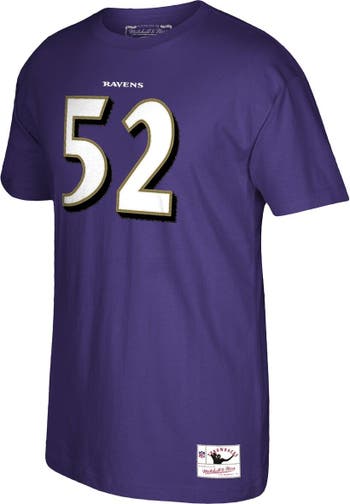 Mitchell & Ness Men's Mitchell & Ness Ray Lewis Purple Baltimore Ravens  Retired Player Logo Name & Number T-Shirt