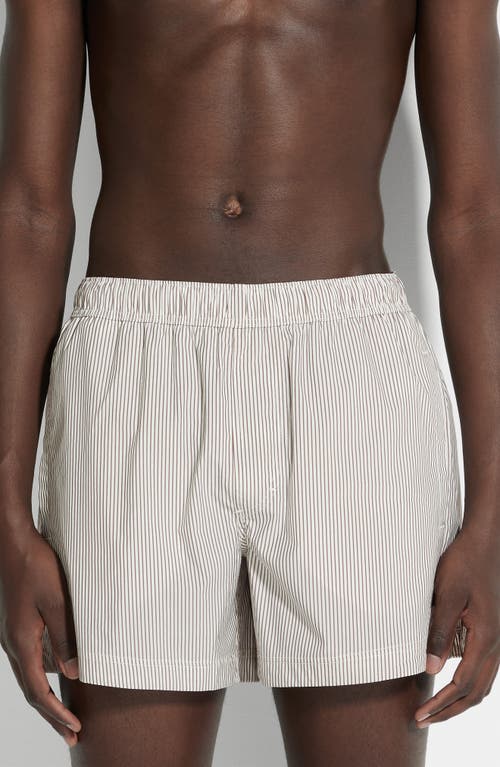 Shop Zegna Pinstripe Swim Trunks In Blule