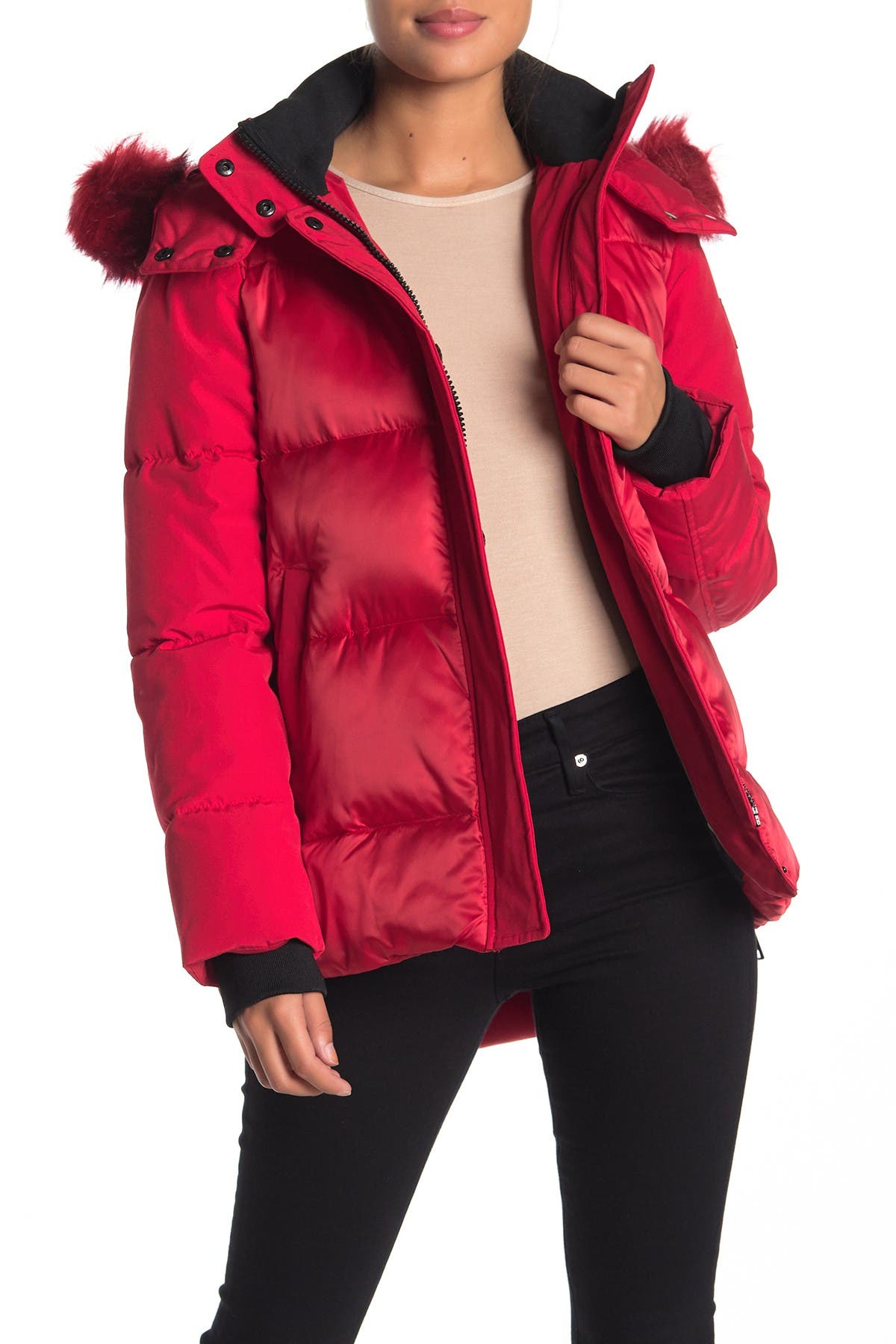 women's nine west cropped puffer jacket