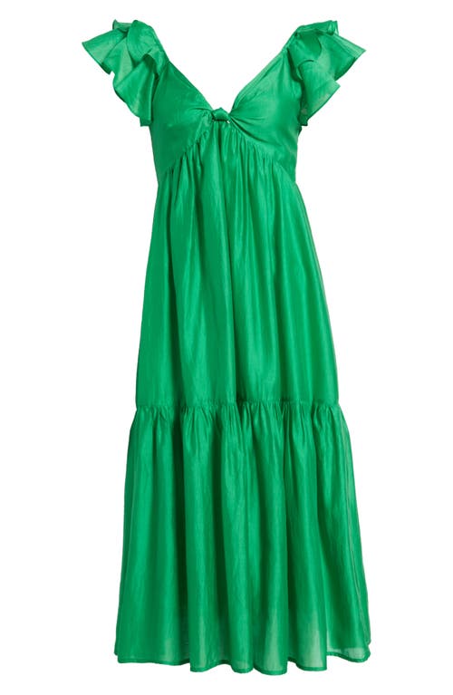 Shop Btfl-life Ruffle A-line Dress In Kelly Green