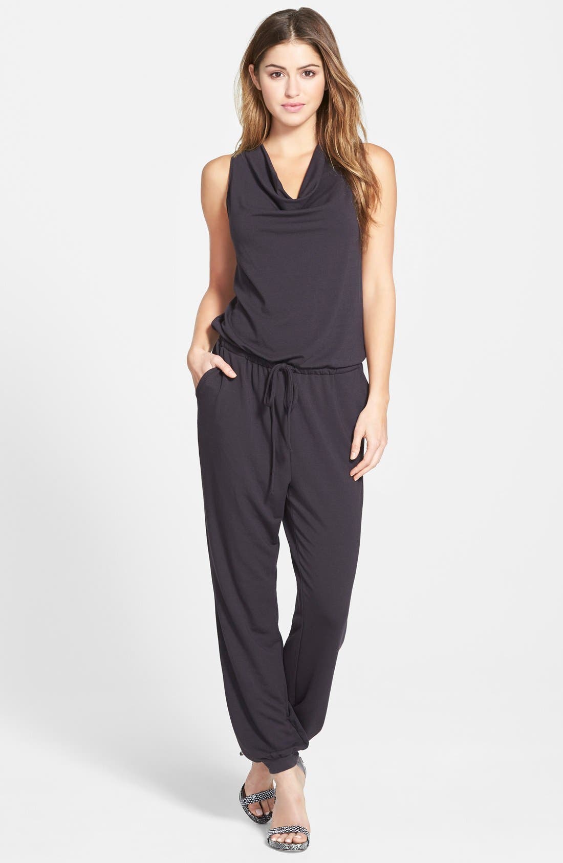 Halogen® Drape Neck Racerback Jumpsuit (Regular & Petite) Nordstrom