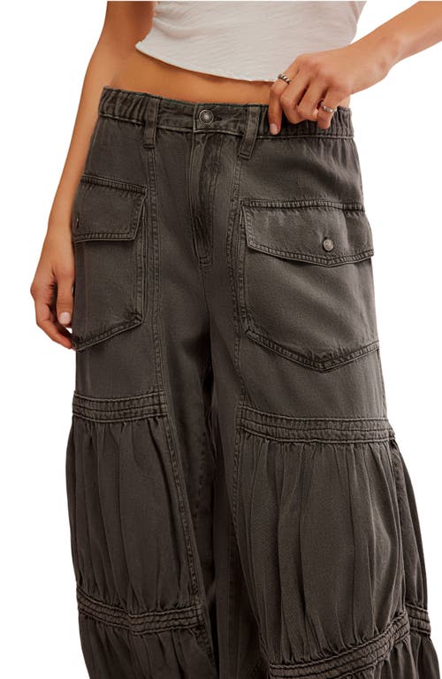 Free People Last Word Parachute Pants In Washed Black