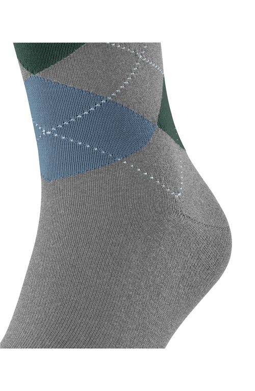 Falke Sensitive Argyle Crew Socks In Light Grey