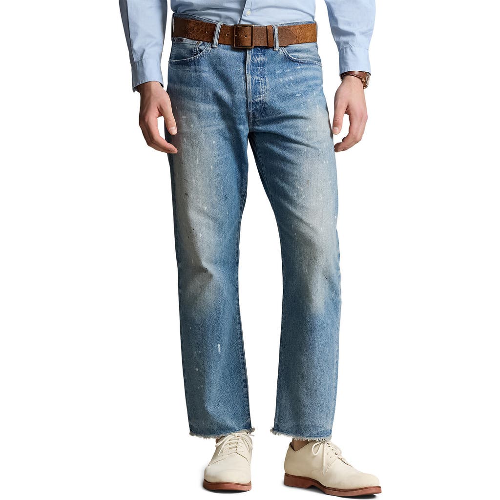 Polo Ralph Lauren Heritage Straight Fit Distressed Jeans In Blue