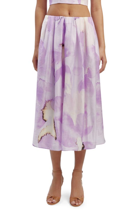 Shop Bardot Leia Floral Midi Skirt In Lavender Floral