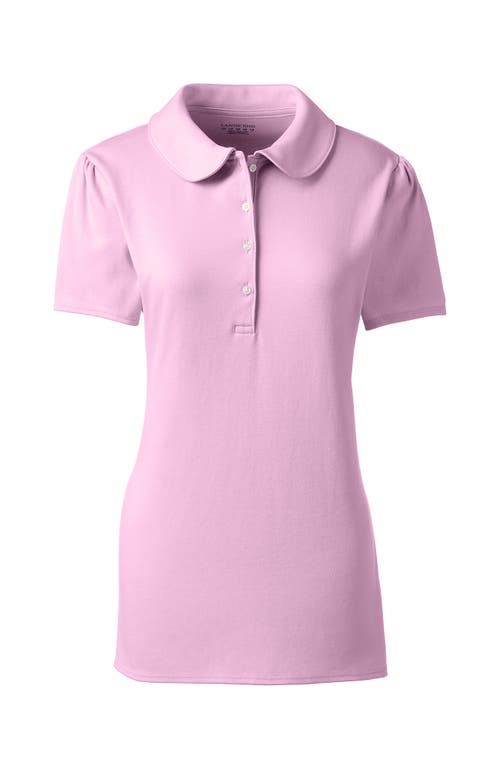 Lands' End School Uniform Short Sleeve Peter Pan Collar Polo Shirt In Ice Pink