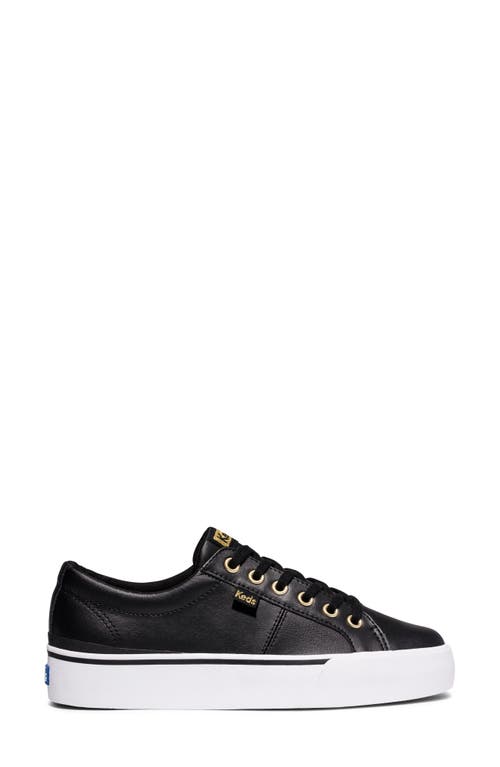 Keds® Jump Kick Duo Leather Lace-Up Sneaker in Black