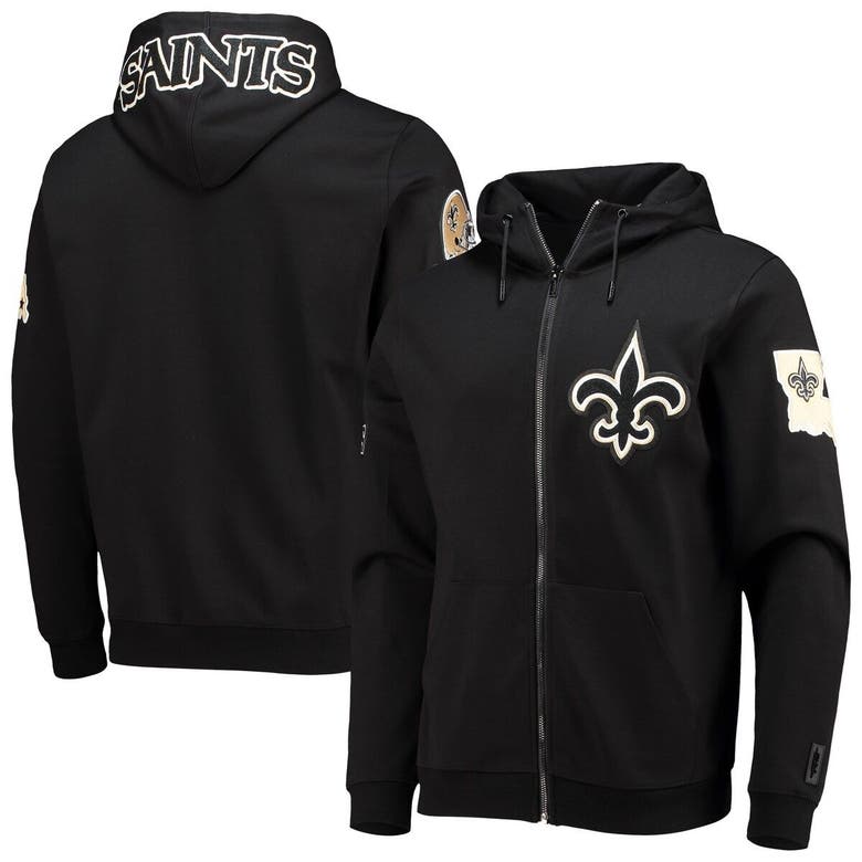 PRO STANDARD PRO STANDARD BLACK NEW ORLEANS SAINTS 4-HIT FULL-ZIP HOODIE
