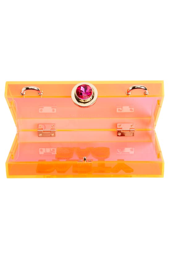 Shop Sophia Webster Cleo Party Bag Clutch In Neon Red And Gold