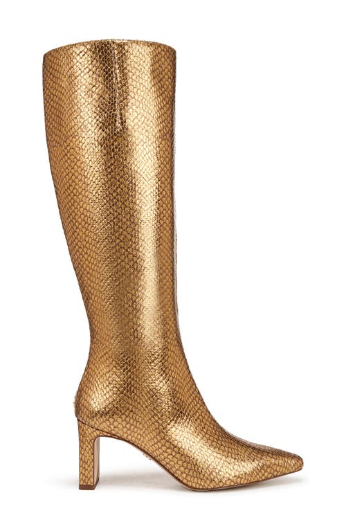 Shop Sam Edelman Sylvia Knee High Boot In Medallion Gold