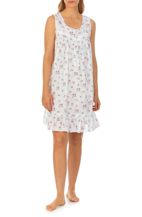 Ladies Sleeveless Nightie 100% Cotton Strappy Night Dress Night Shirt  Nightgown.