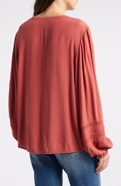 Shop Treasure & Bond Lace Inset Pullover Top In Rust Marsala