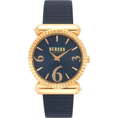 Versus Versace Republique Leather Strap Watch,