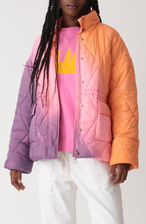 Aiden Ombré Quilted Jacket in Violet/Melon