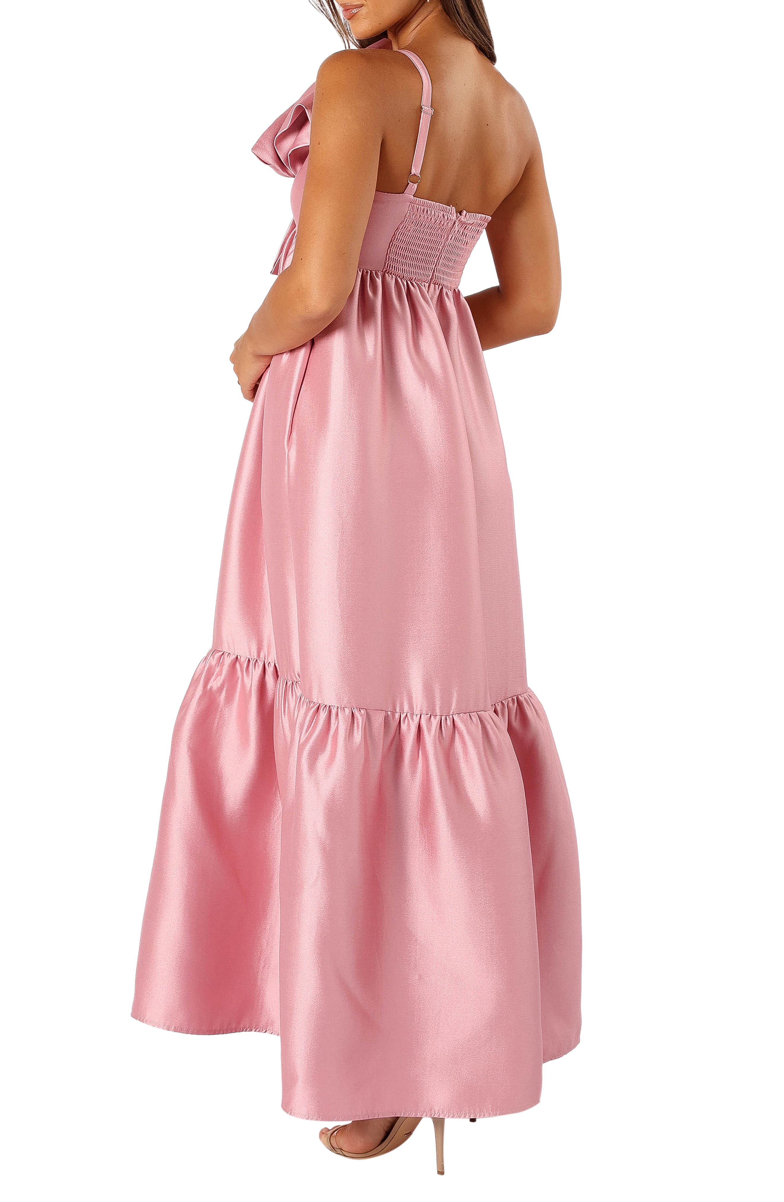 Petal Pup Betina Bow One-Shoulder Gown in Dusty Rose Smart Closet