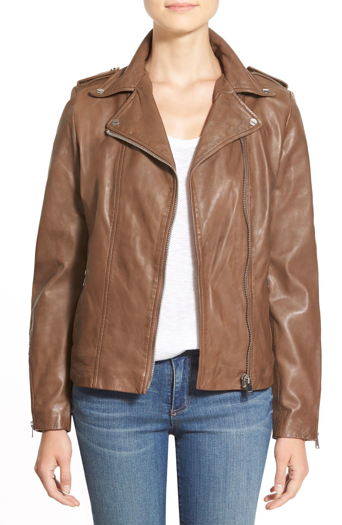 LAMARQUE Terri Lambskin Leather Moto Jacket Nordstrom