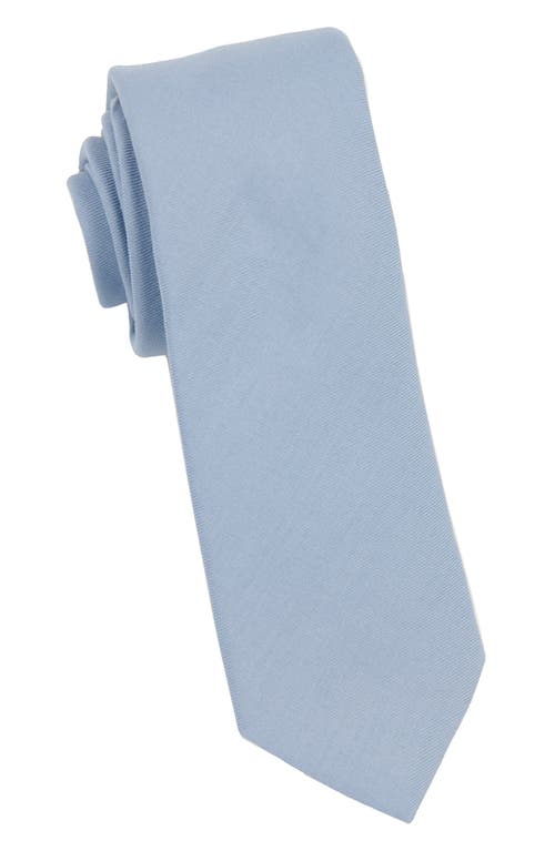 Brooklyn Brigade Solid Cotton Tie In Dusty Blue