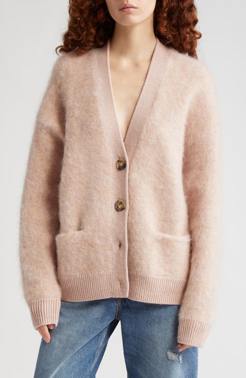 Acne Studios Rives Mohair & Wool Blend Cardigan in Faded Pink