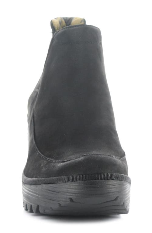 Shop Fly London Yofi Wedge Chelsea Boot In Black Cupido