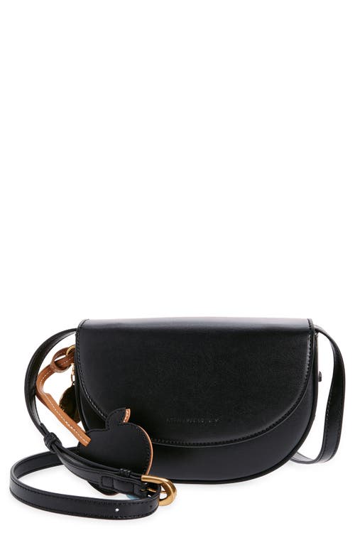 Stella McCartney Small Frayme Whipstitch UPPEAL Apple Leather Saddle Bag in 1000 Black at Nordstrom