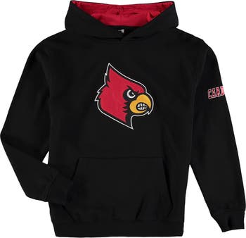 Stadium Athletic Youth Boys Black Louisville Cardinals Big Logo Pullover  Hoodie