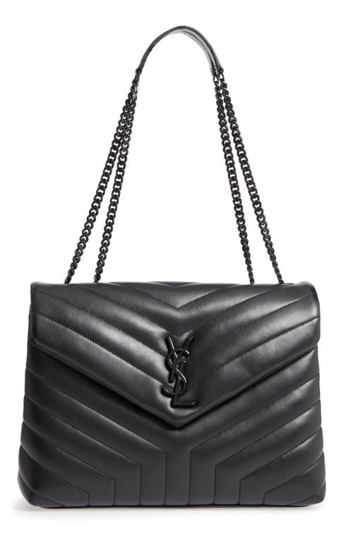 Saint Laurent Medium LouLou Matelassé Leather Shoulder Bag in Noir at Nordstrom