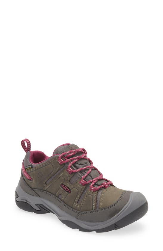 Keen Circadia Waterproof Hiking Shoe In Steel Grey/ Boysenberry