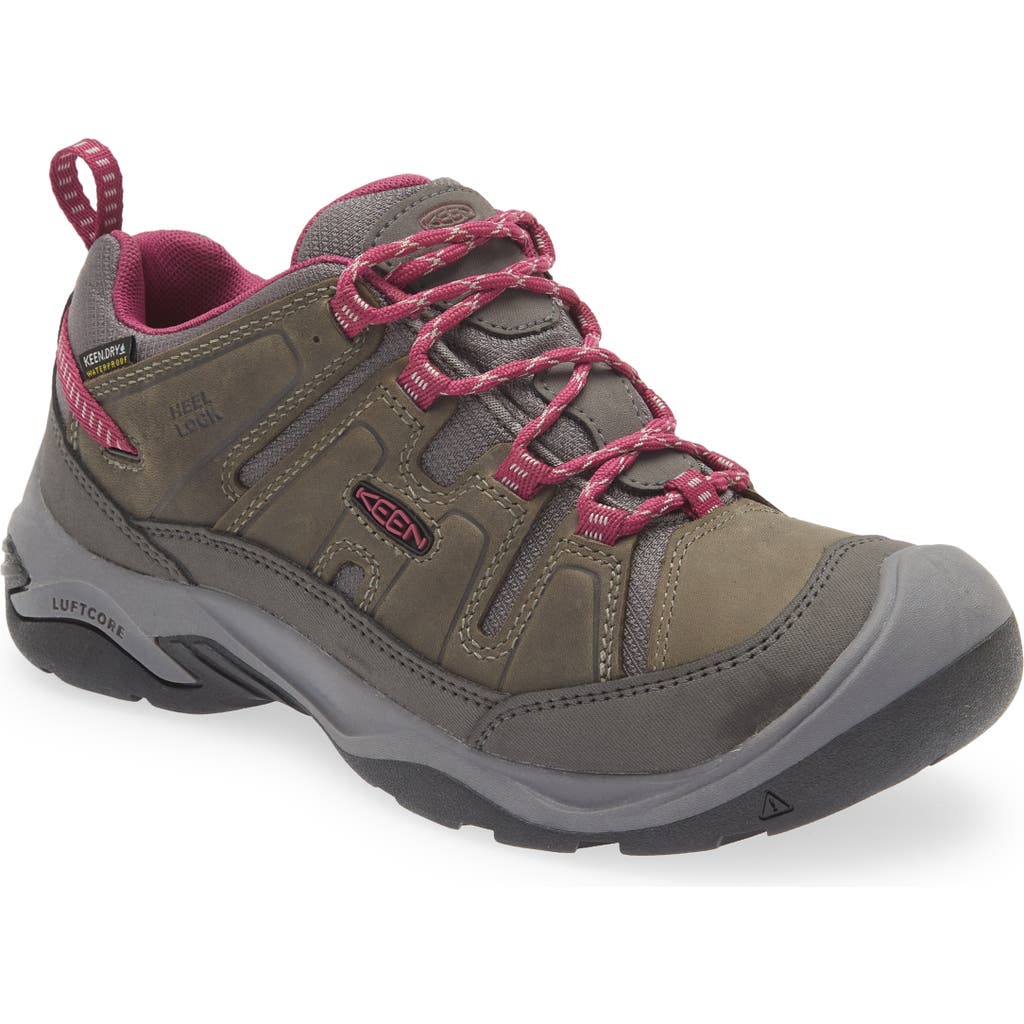 Keen Circadia Waterproof Hiking Shoe In Steel Grey/boysenberry