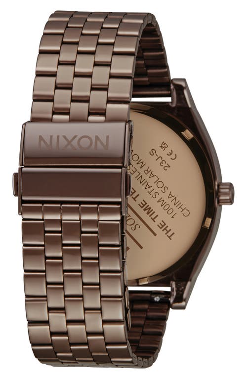 Shop Nixon Time Teller Solar Bracelet Watch, 40mm In Chocolate/cappuccino