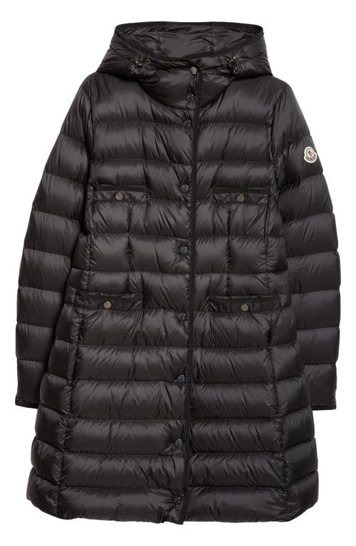 Shop Moncler Hirma Long Down Coat In Black