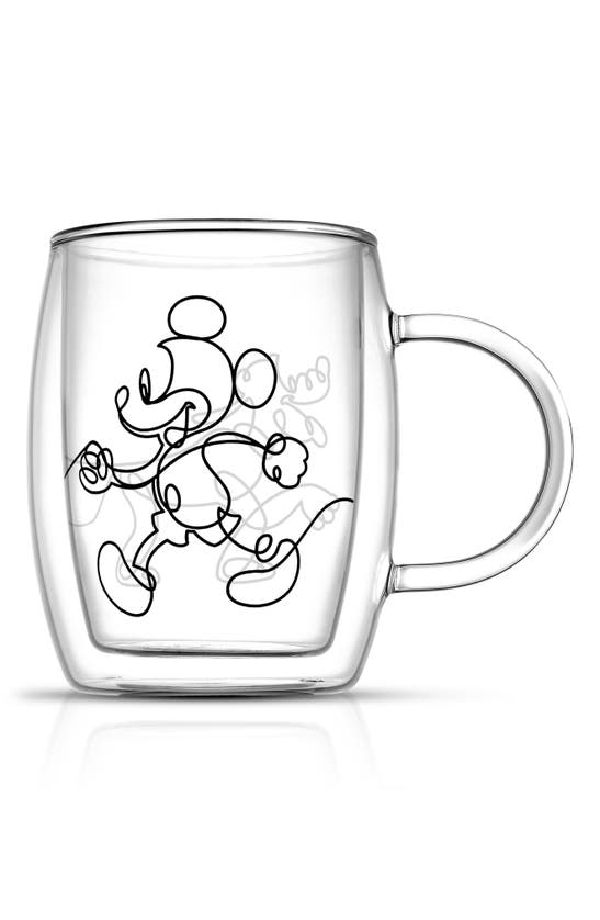 Joyjolt Mickey & Pluto Glass Mug Set In Clear