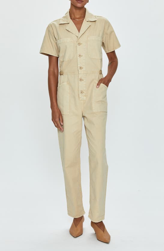 Pistola Grover Cotton Jumpsuit In Champagne