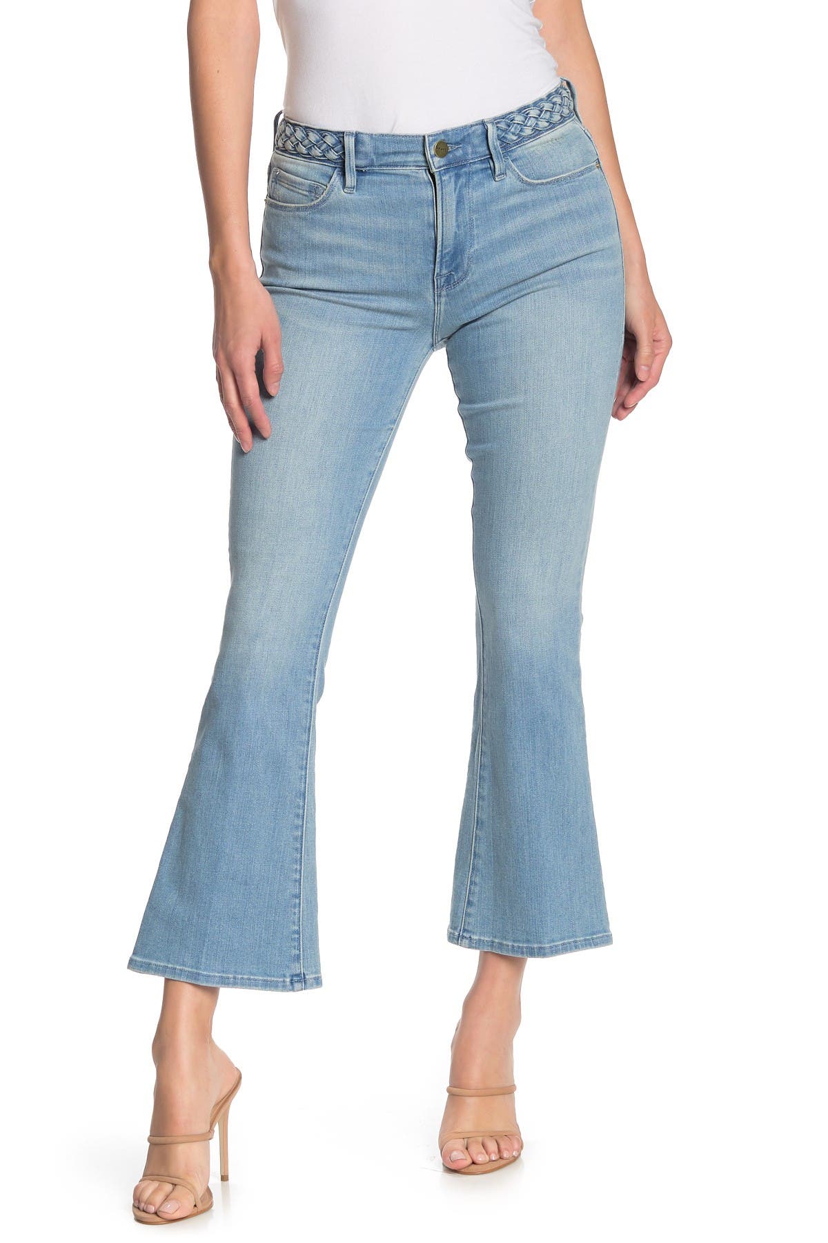 FRAME | Le Crop Braided Waist Mini Bootcut Jeans | Nordstrom Rack