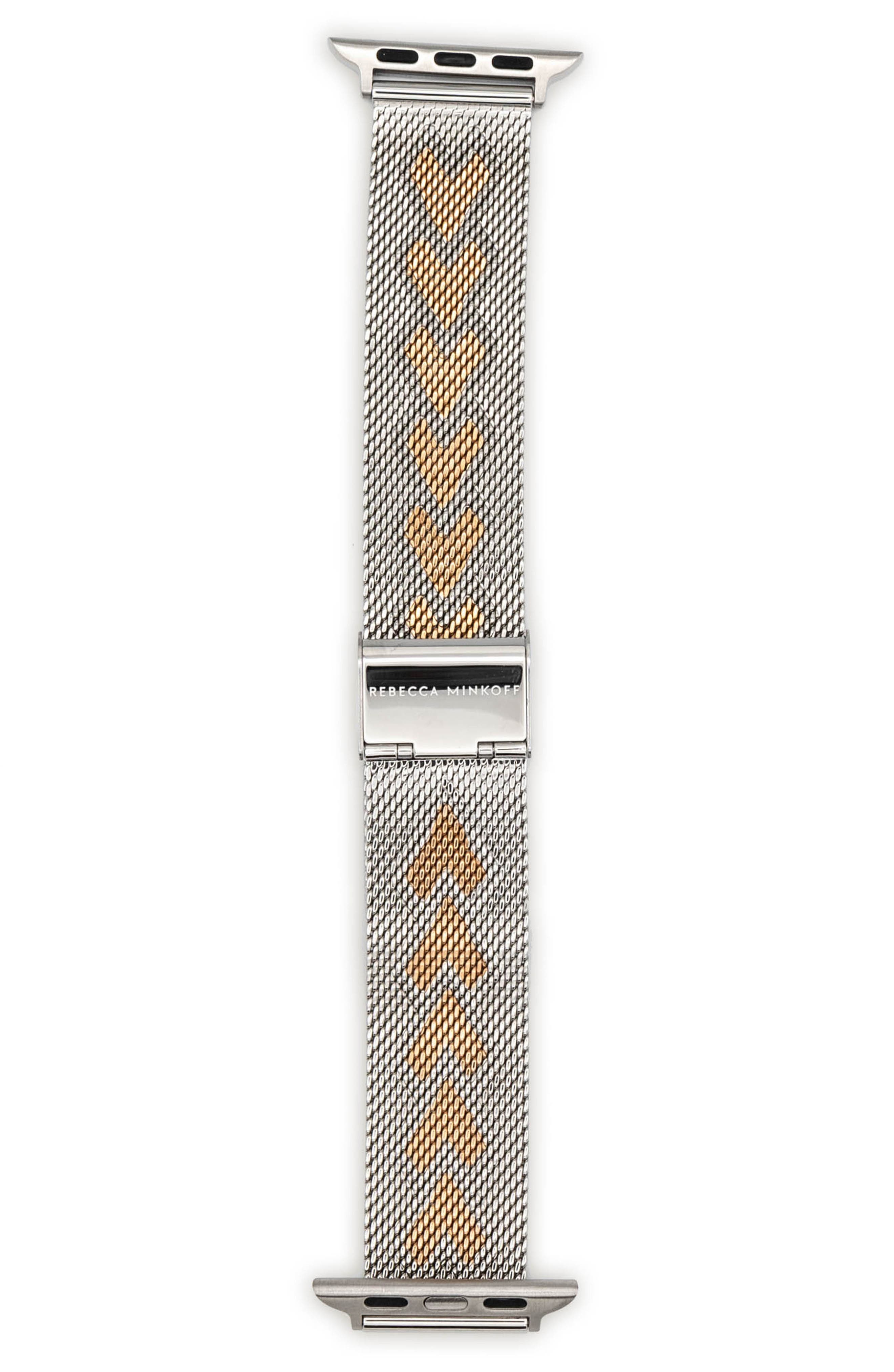 Rebecca Minkoff Pressed Mesh Watchband, 20mm in Silver at Nordstrom