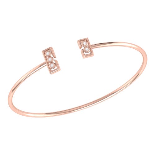 Shop Luvmyjewelry Traffic Light Sterling Silver Diamond Adjustable Cuff In 14kt Rose Gold Vermeil