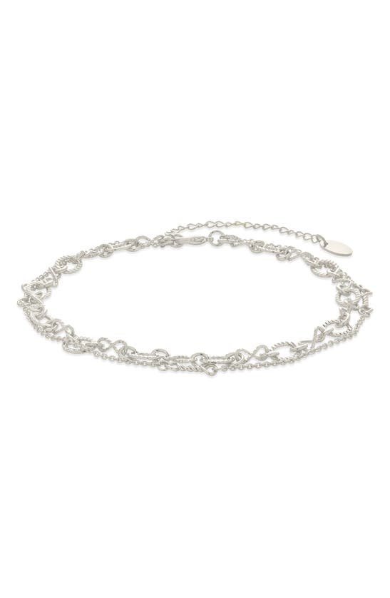 Sterling Forever Radella Anklet In Silver