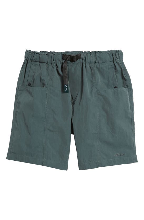 Shop Afield Out Cascade Cargo Nylon Shorts In Teal