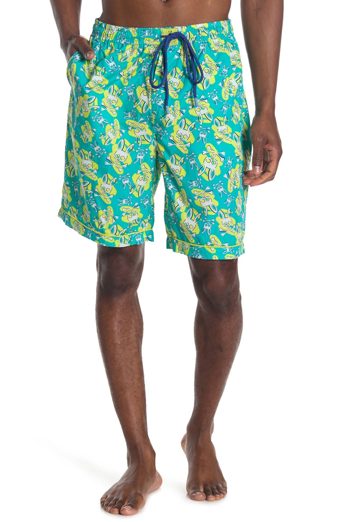 Psycho Bunny Woven Jam Pajama Shorts In Swirl Bunny ModeSens