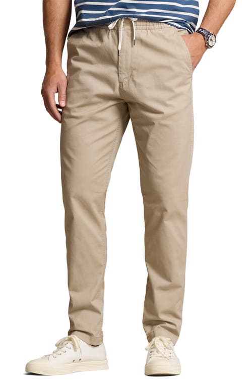 Shop Polo Ralph Lauren Relaxed Tapered Drawstring Stretch Twill Chinos In Khaki Tan