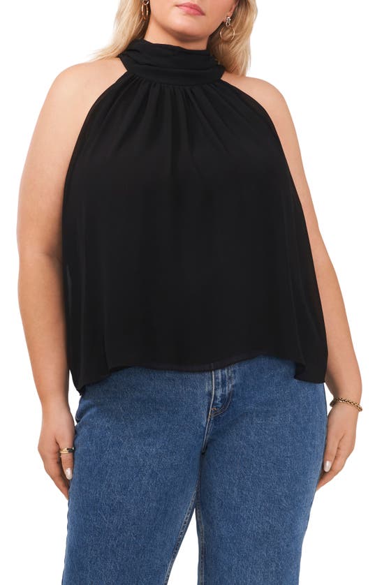 1.STATE GATHERED NECK HALTER TOP