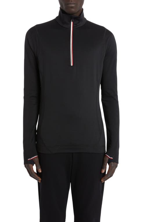 Quarter Zip Pullover in Black