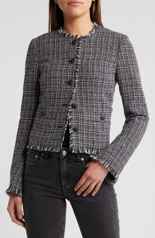 Shop Rag & Bone Carmen Fringe Tweed Jacket In Black Multi